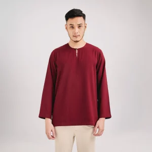 KURTA KHALEED (LONG SLEEVE) - Deep Maroon (2XL)