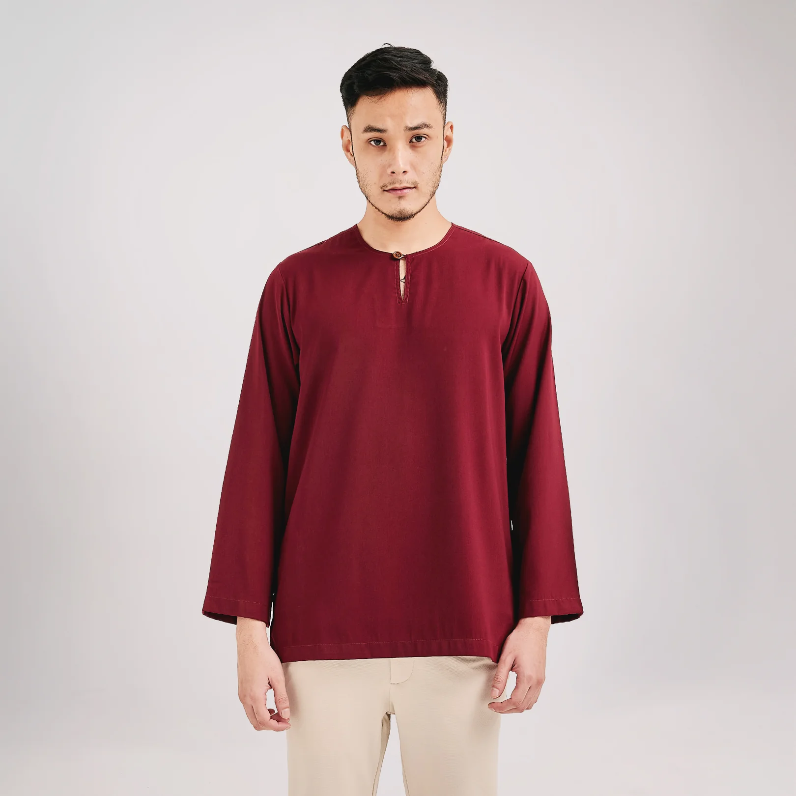 KURTA KHALEED (LONG SLEEVE) - Deep Maroon (2XL)